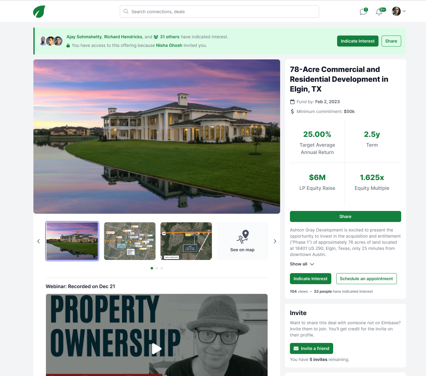 Elmbase - Real Estate Investment Network - screen 4