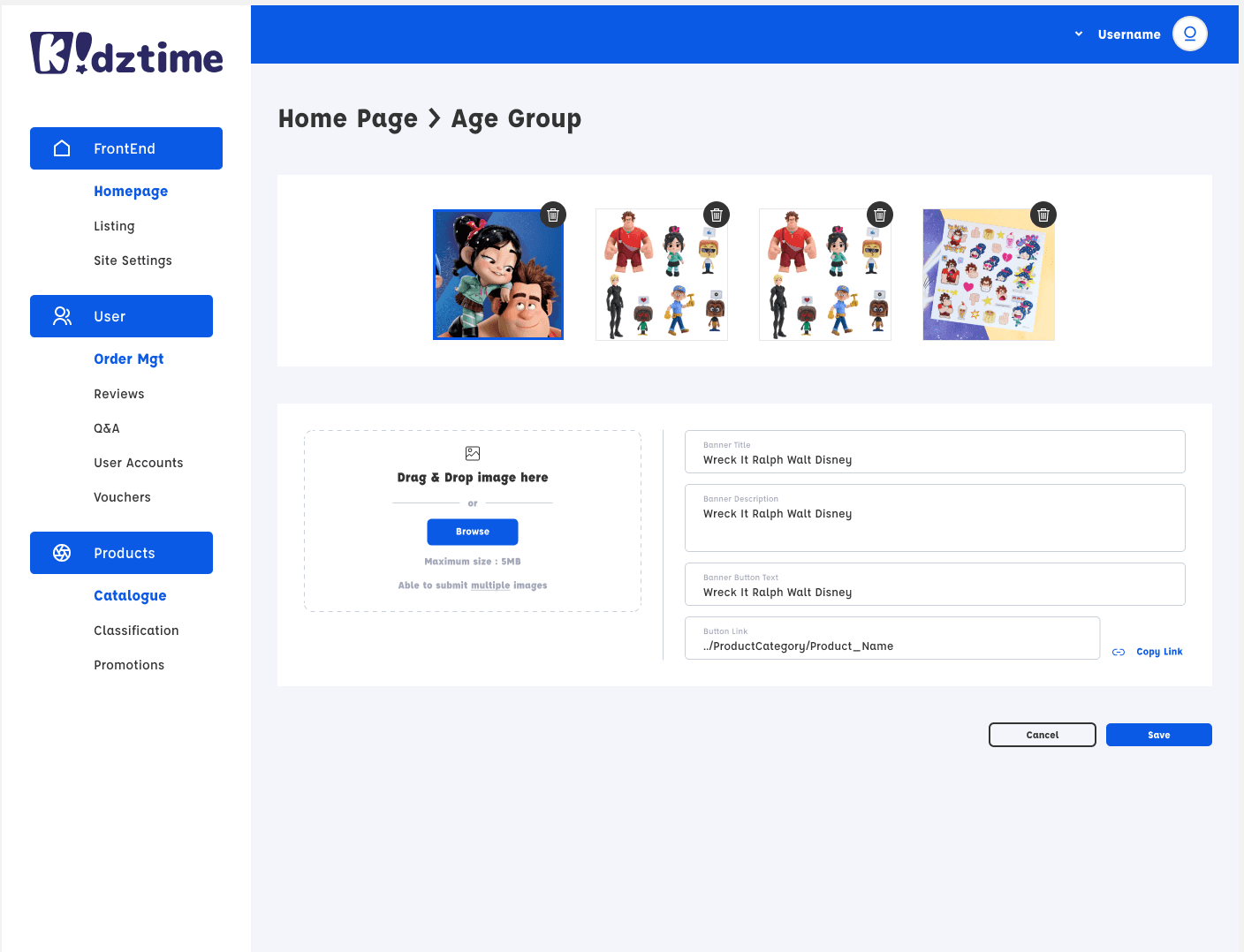 Kidztime – Admin CMS